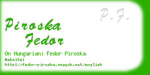 piroska fedor business card